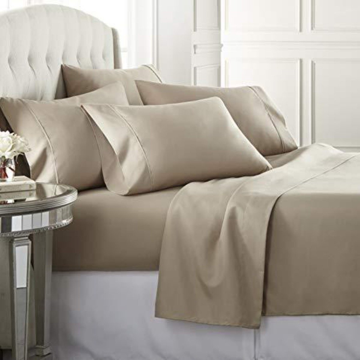 1800 Thread Count 6 Piece Deep Pockets Bed Sheets Set Fade