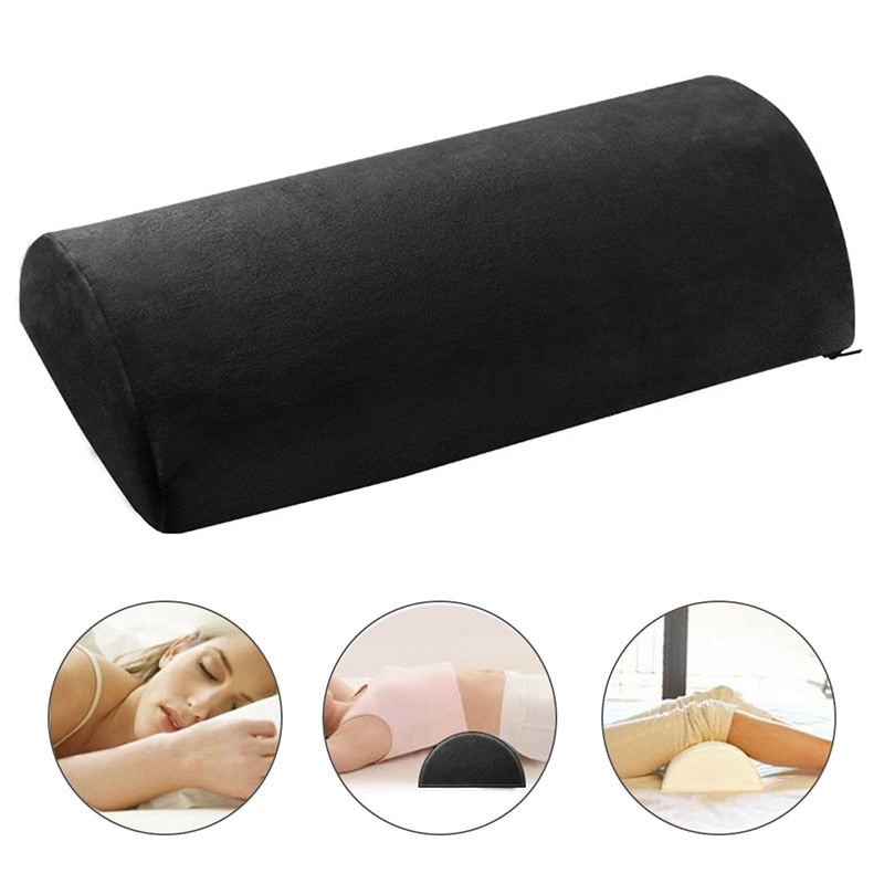 Half Moon Bolster Semi Roll Pillow Ankle and Knee Support Elevation Back  Lumbar Neck Pain Relief Premium Quality Memory Foam - Anna's Linens