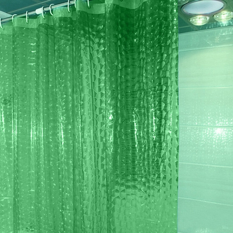 Cortina de ducha 3D impermeable con 12 ganchos
