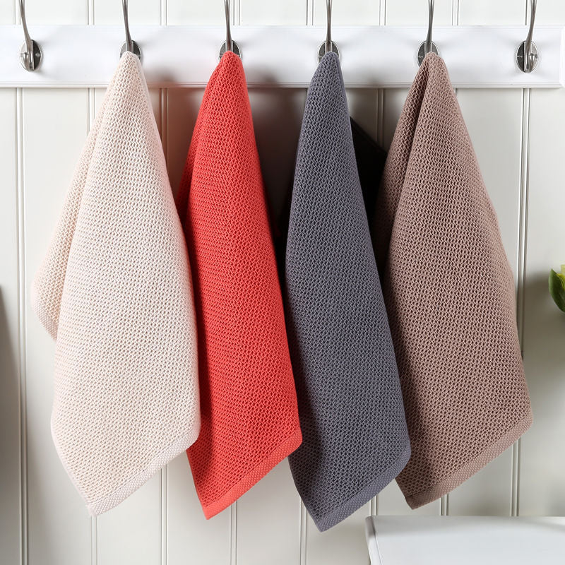 Cotton Hand Towels Adults Plaid Towel Face Care Bathroom Waffle