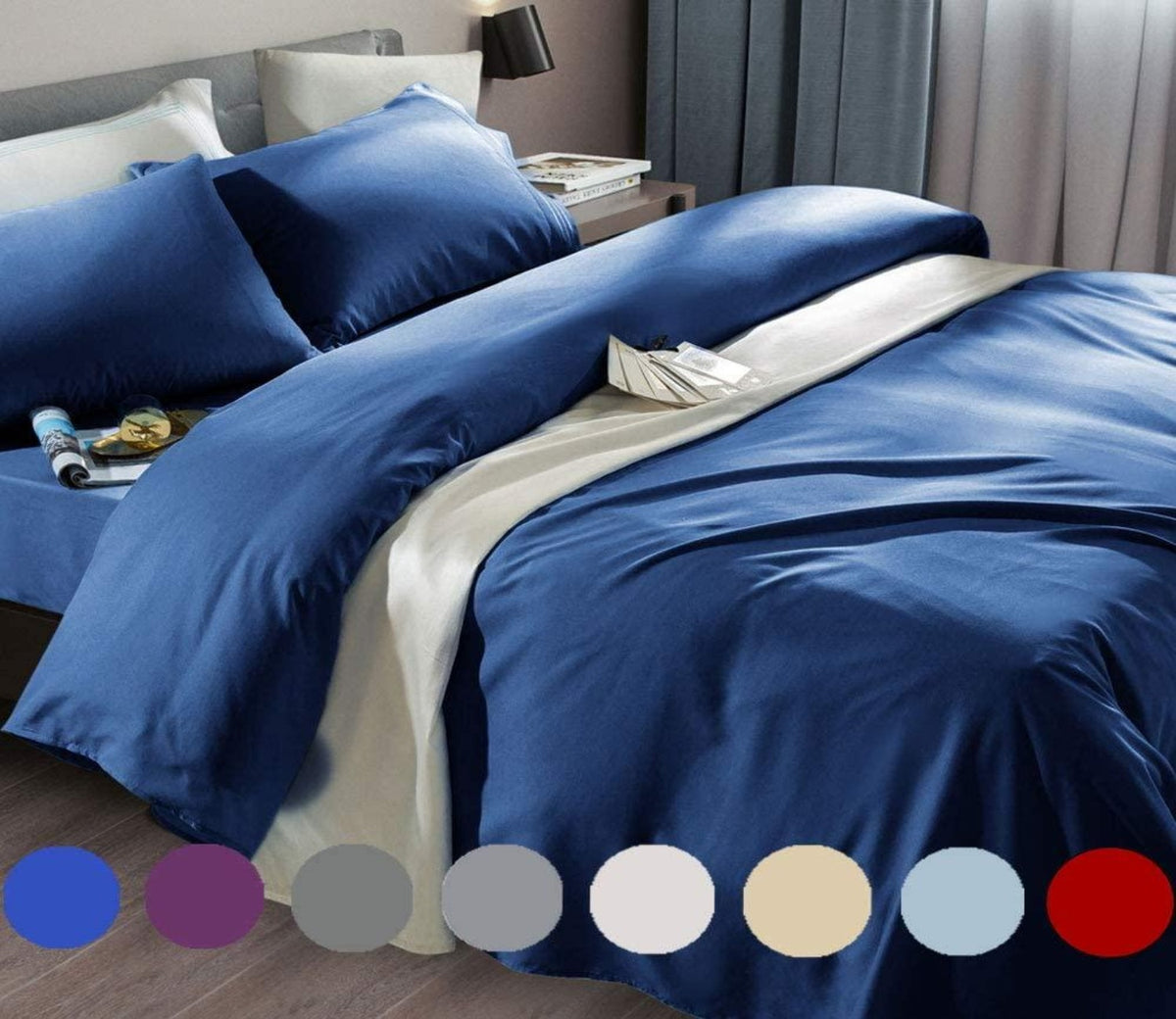 Juego de sábanas de satén de seda de 4 piezas, 100% satén de seda de alta  calidad, juegos de ropa de cama de lujo, ultra suaves y duraderas, 1 sábana