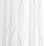 Rod Pocket Wave Stripe Curtain Tulle 2 Panels