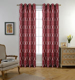 Embroidered Semi Sheer Curtains Grommet Curtain 2 Panels