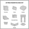 Master Bedroom 24 Piece Room-in-a-Bag Faux Silk Comforter Set Bedding Curtains Pillows - Anna's Linens Store