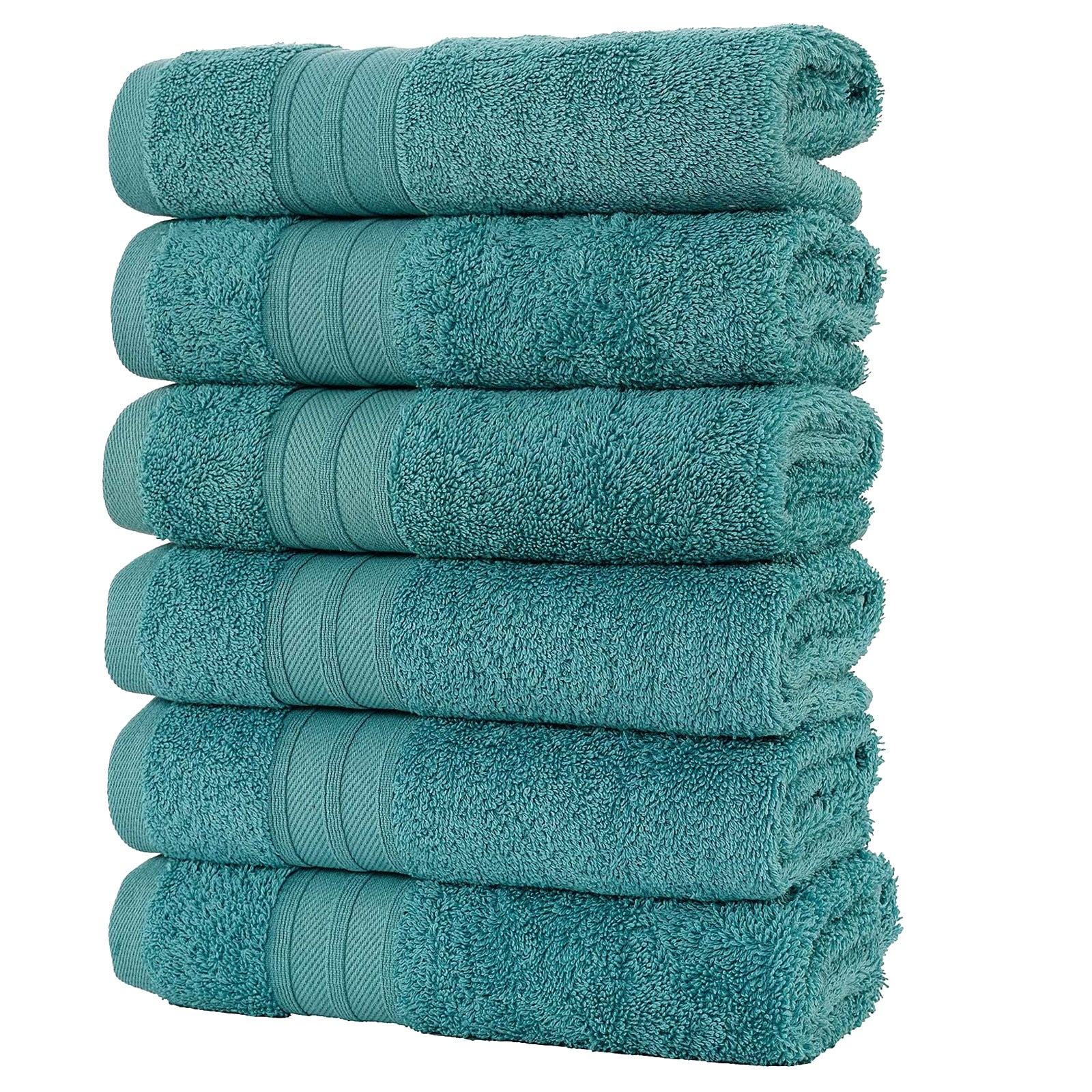 Pretty Comy - Cotton Solid Soft Face Towel/Bath Towel/Hair Towel 4 times  absorbs Water Extra Large Hand Washing Body Towels Whole Pure Cotton -  Luxurious Rayon Trim（Green,13.38 x 29.5） 