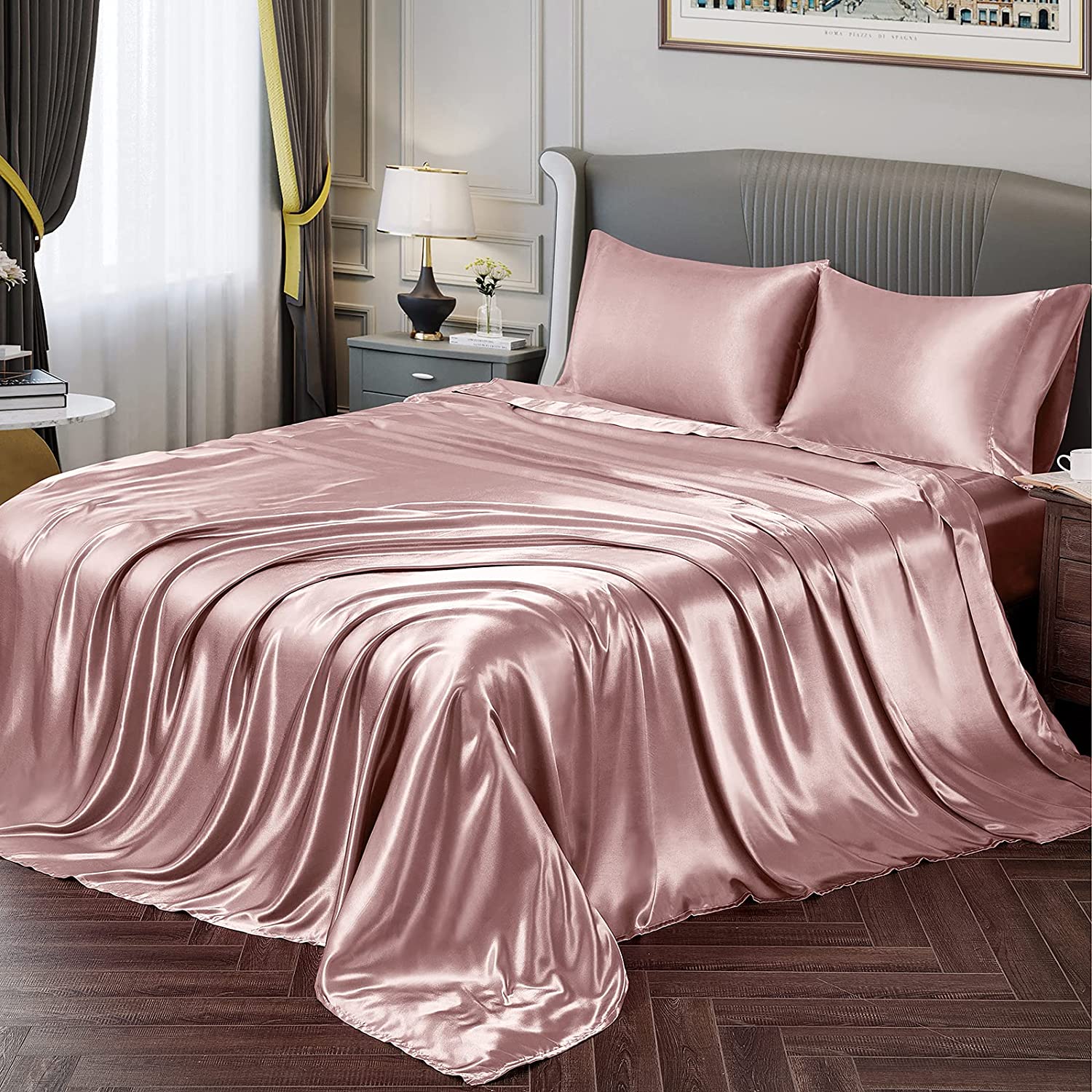 Satin Silky Soft 4 pcs Bed Sheets Set - Anna's Linens Store