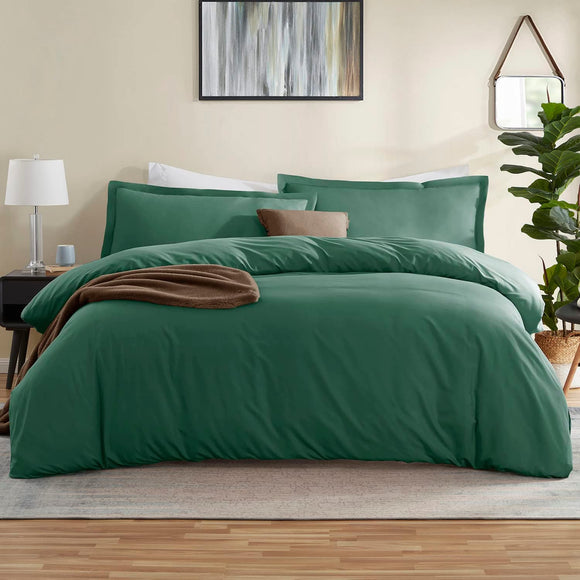 Egyptian Cotton Comforter Cover Set with Button Closure Fitted Sheet - Anna's Linens Store