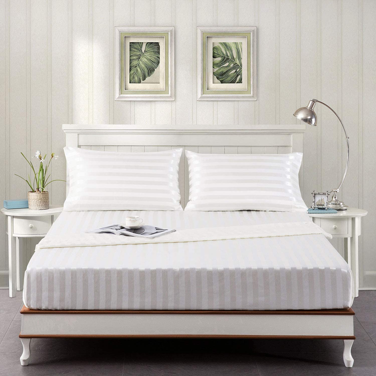  Home Ice Silk - Juego de sábanas de seda de imitación de tela  de seda para cama, juego de cama de color puro, sábanas de seda, 150x200+9.8  in/3pcs : Hogar y